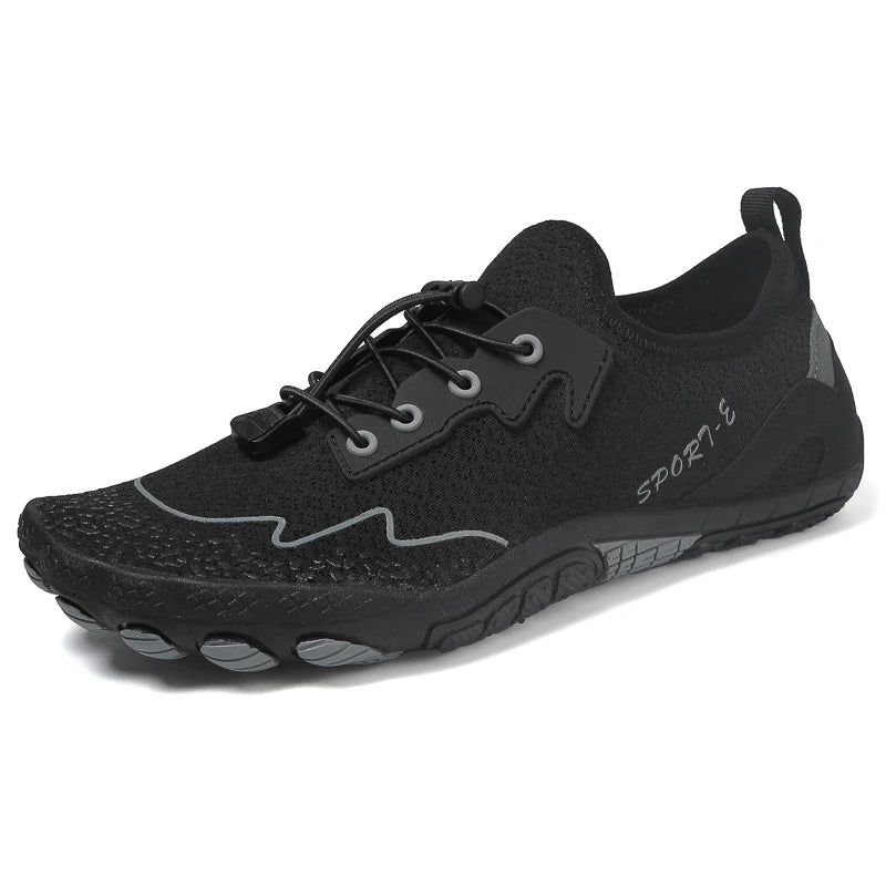 Novos sapatos aquáticos 2025 barefoot para praia e desporto, sapatos de natação antiderrapantes de alta qualidade, sapatos desportivos casuais de cinco dedos unissexo