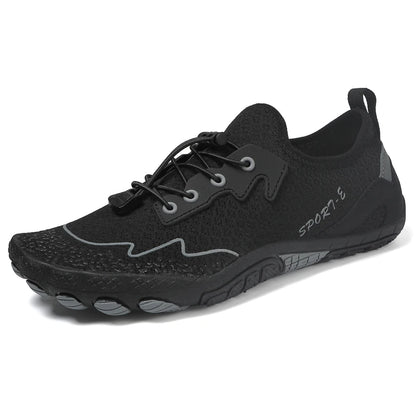 Novos sapatos aquáticos 2025 barefoot para praia e desporto, sapatos de natação antiderrapantes de alta qualidade, sapatos desportivos casuais de cinco dedos unissexo