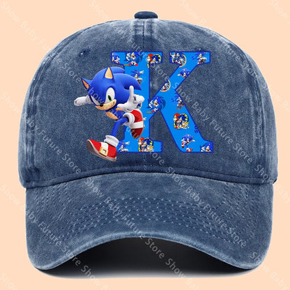 New Cartoon Cute Retro Baseball Caps Sonics Letter Man Boys Hat Hip Hop Breathable Mesh Hats Cute Anime Sunbonnet Birthday Gifts