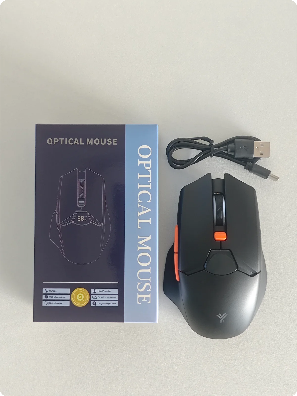Mouse Bluetooth wireless con display digitale della batteria, mouse ergonomico silenzioso per PC, laptop e gaming, 2.4G/Bluetooth 5.0