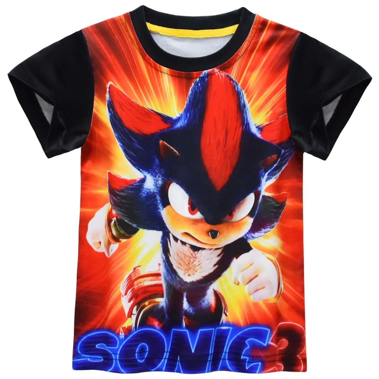 Game Character Super Sonic-Sonic the Hedgehog Medium and Big Kids Summer Dress Casual Short Sleeve T Crew Neck Top Kids Gifts