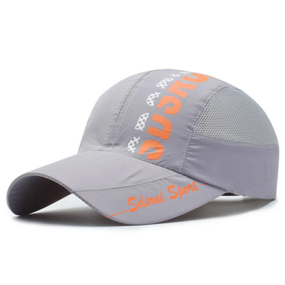 Unisex Wide Brim Mesh Baseball Cap Breathable Quick-drying Peaked Cap Adjustable Hip Hop Hats Outdoor Sports