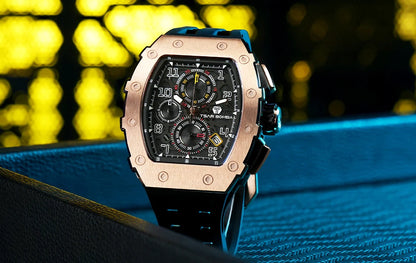 Reloj TSAR BOMBA New TB8204 para hombre, cronógrafo de cuarzo japonés, resistente al agua 50M, reloj de pulsera deportivo de moda, reloj masculino de lujo, regalo para hombre