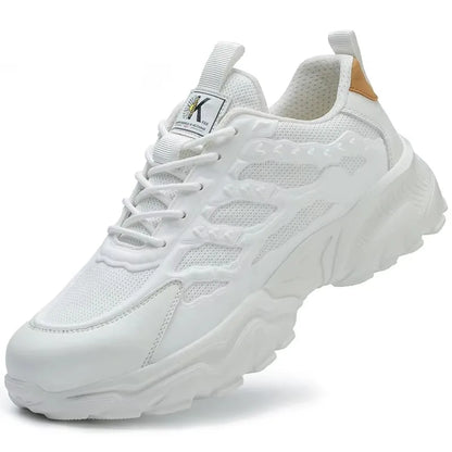 Chaussures de sécurité blanches pour hommes, bottes à bout en acier, baskets de travail, Anti-écrasement, Anti-perforation, indestructibles, chaussures de protection de Sport pour hommes