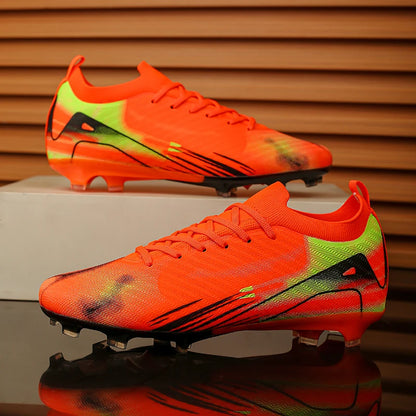 New Men's Football Boots FG Non-Slip Long Spikes Soccer Shoes Training Shoes Soccer Cleats Ultralight Outdoor Drop Shipping