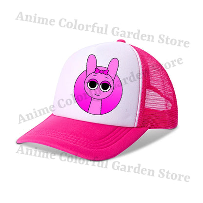 Sprunki Parent-child Baseball Cap Anime Cartoon Hip Hop Flat Caps Men Women Kids Summer Fashion Sunshade Breathable Hats Gifts