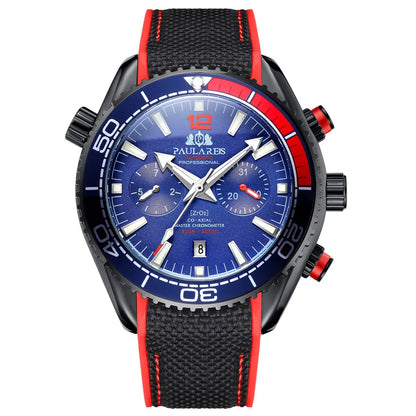 PAULAREIS P Reloj mecánico automático de lujo para hombre, cuerda automática, correa de caucho, resistente al agua, luminoso, con fecha, reloj de moda para hombre