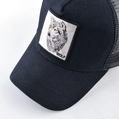 Fashion Baseball Cap With Embroidery Wolf Patch Snapback Hip Hop Trucker Caps Men Women Outdoor Breathable Visor Hat
