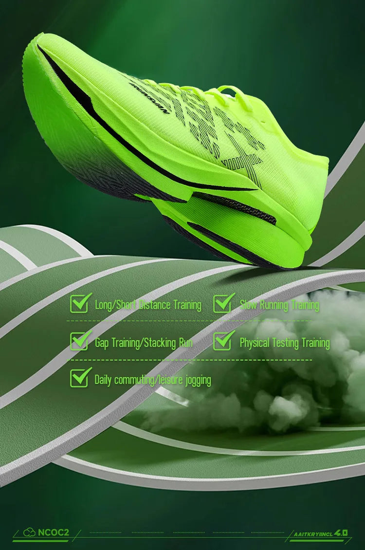 IRUNSVAN Carbon Plate Sports Shoes, Marathon Professional Running Shoes, Shock Absorbent Breathable Jogging Shoes, Unisex Model 095