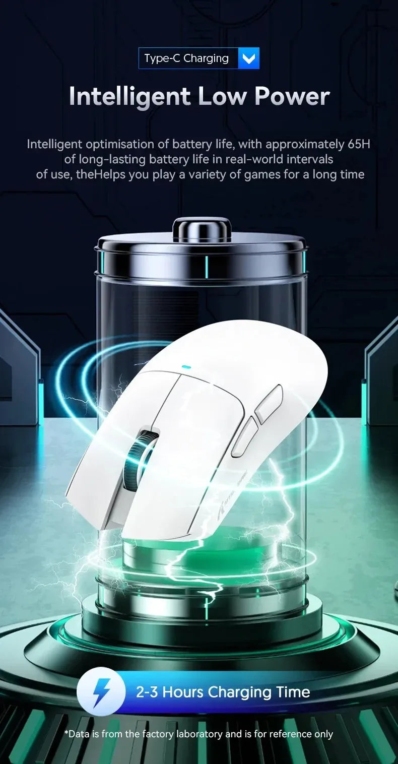 Rato Gaming Sem Fios Ultraligeiro ATTACK SHARK X11SE, vida útil de 20 milhões de ciclos, PAW3311 Gaming, 22KDPI, 400IPS, 40G, 1KHz, 65 horas, 30mAH
