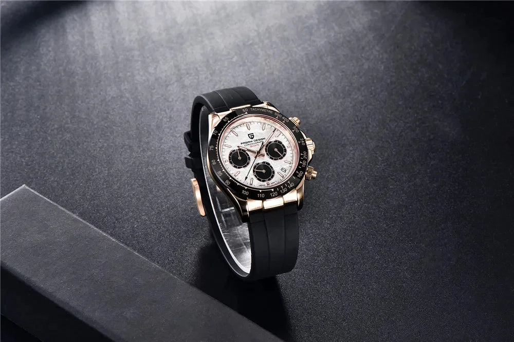 Novo Original PAGANI DESIGN PD-1664 Relógio de Pulso de Luxo para Homem, Movimento de Quartzo Japonês VK63, Safira, Cronógrafo Resistente à Água, Dourado