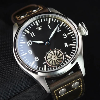 Hruodland 2025 Nuovo orologio meccanico da uomo Seagull ST3620 Retro Pilot 43MM BGW-9 luminoso, vetro zaffiro, turbina, Reloj Hombre