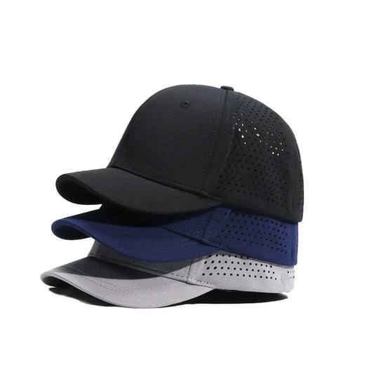 Brand Oohmy 5cm Short Brim Baseball Caps Big Head and Small Head for Men Women Mesh Back Trucker Hat Short BillQuick Dry