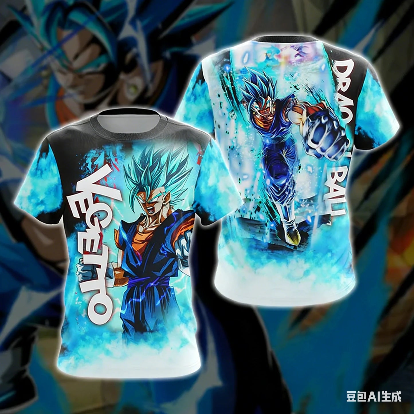 2026 Summer Dragon Ball  T-Shirt 3D Print Vegeta Super Saiyan Blue Neon Oversized Loose Breathable Gym Streetwear Unisex Tee