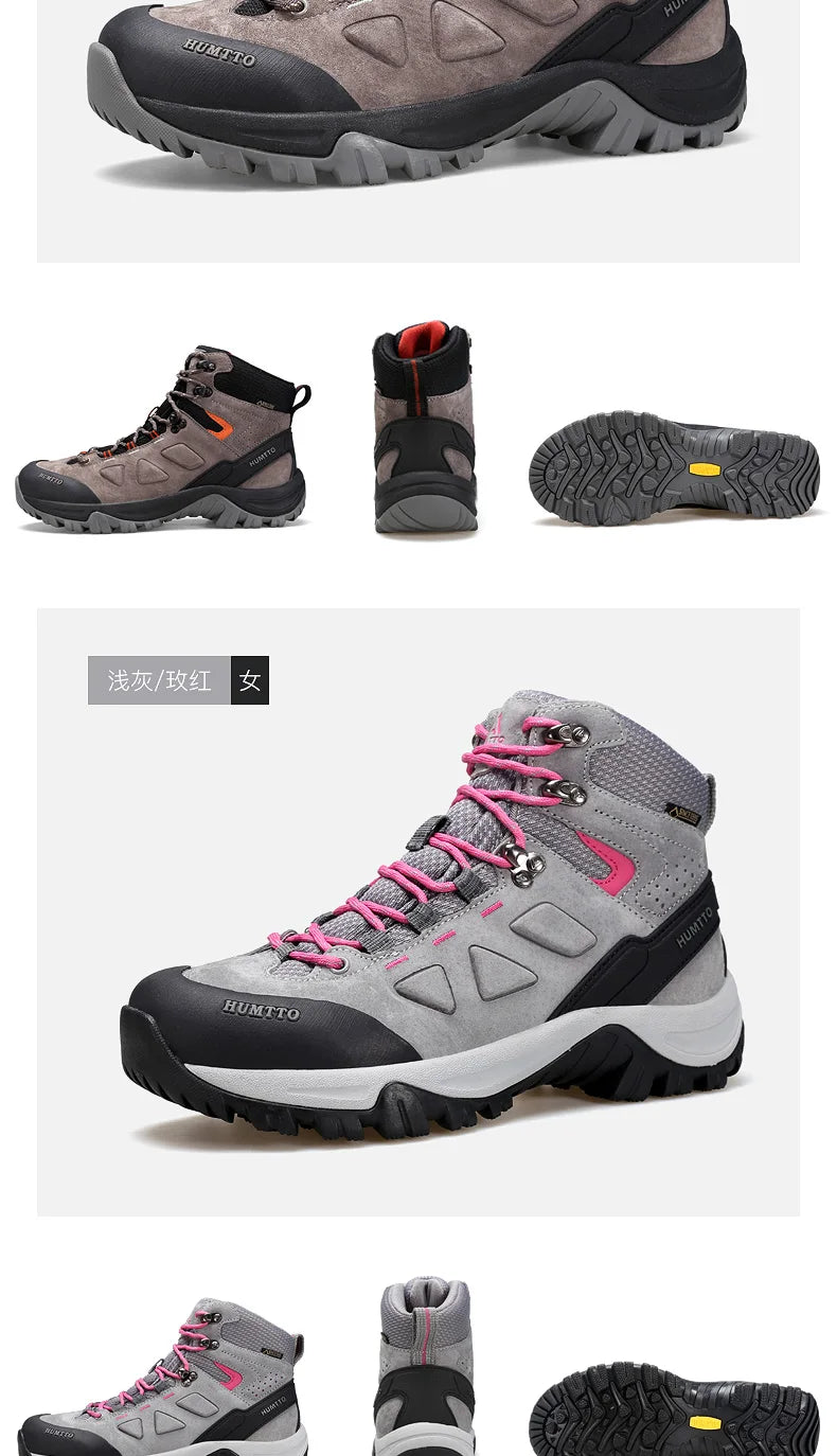 Zapatos de senderismo HUMTTO, botas de caza impermeables para hombre, botas tácticas de combate para desierto hasta el tobillo, botas de trekking para hombre y mujer, zapatillas cálidas de cuero