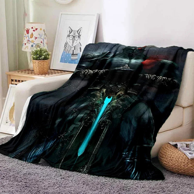 God of War Games Kratos Cartoon Soft Flannel Blanket for Beds Bedroom Sofa Picnic,Throw Blanket for Cover Outdoor Leisure Gift