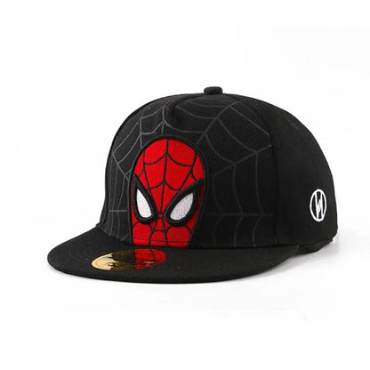 Cartoon Spider Embroidery Baseball Cap Flat Hip Hop Snapback Hat Adjustable Sun Hat for Casual Party Cosplay