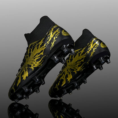 Chaussures de football pour hommes et femmes, crampons AG/FG, crampons longs en TPU stables, chaussures de football pour terrain en herbe, tige en PU de qualité supérieure, chaussures d'entraînement