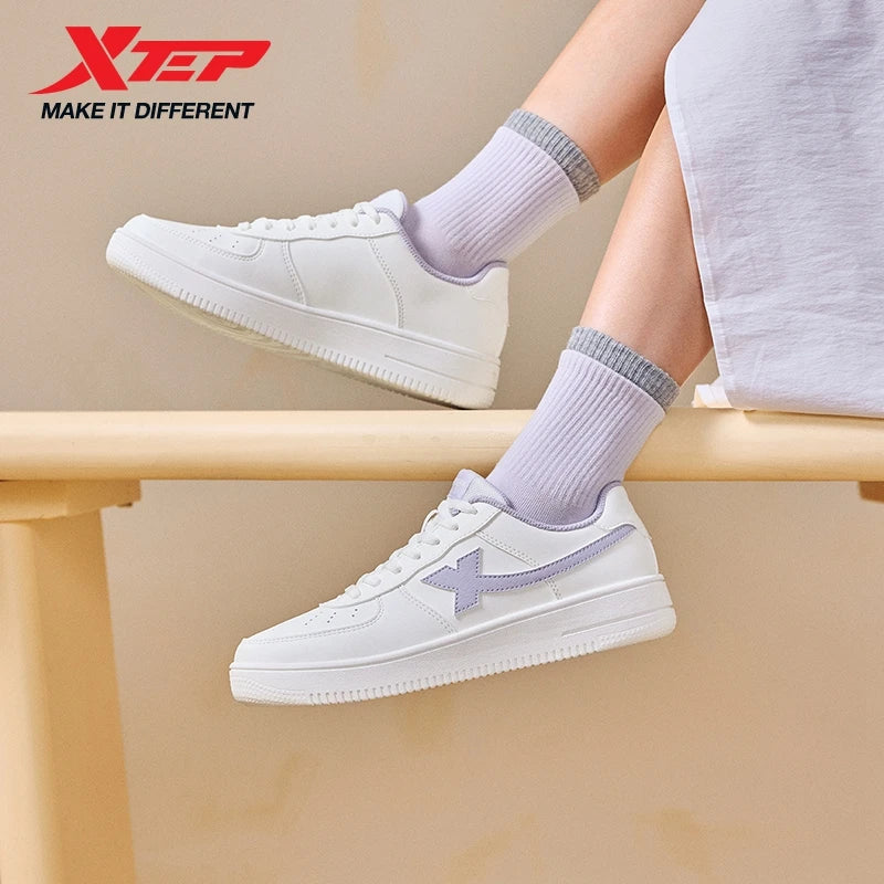 Zapatillas Xtep blancas para mujer 2026 primavera, parejas, versátiles, modernas, casuales, de suela gruesa con aumento de altura, calzado deportivo para mujer 874118319851