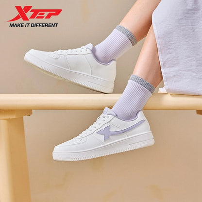 Zapatillas Xtep blancas para mujer 2026 primavera, parejas, versátiles, modernas, casuales, de suela gruesa con aumento de altura, calzado deportivo para mujer 874118319851
