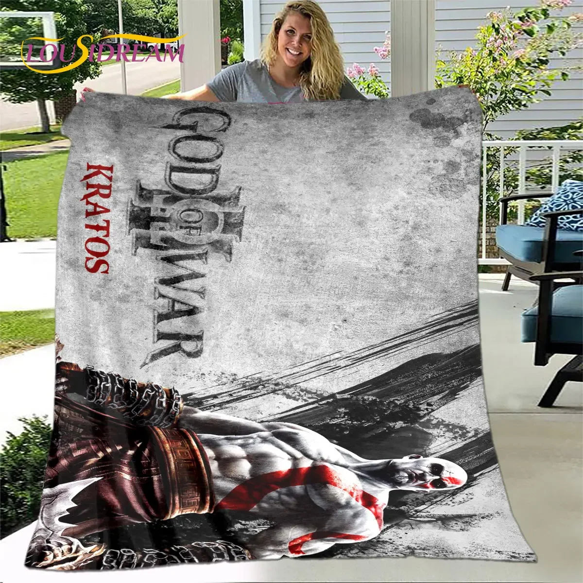 Game God of War Gamers Soft Plush Blanket,Flannel Blanket Throw Blanket for Living Room Bedroom Bed Sofa Picnic Cover Bettdecke