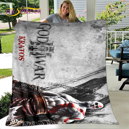 Game God of War Gamers Soft Plush Blanket,Flannel Blanket Throw Blanket for Living Room Bedroom Bed Sofa Picnic Cover Bettdecke