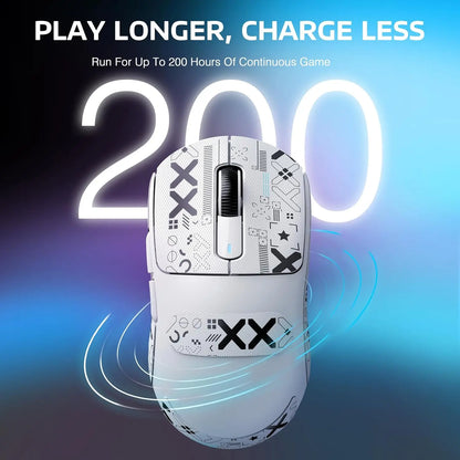 Rato Gaming Sem Fios Leve ATTACK SHARK X3, 49g, Tri-Mode, Sensor PAW3395 de 26K DPI, Autonomia de 200h, 5 Botões Programáveis