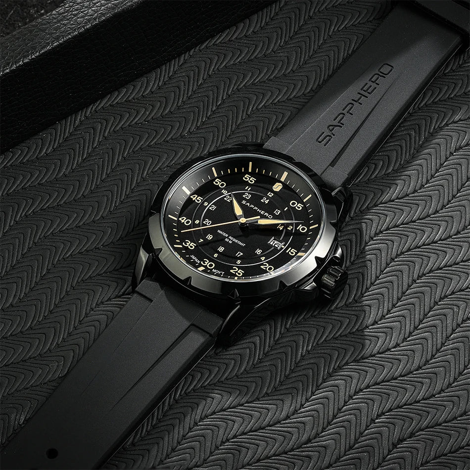 SAPPHERO Herrenuhr – Luxuriöse Quarzuhr, wasserdicht bis 50 m, ausgestattet mit einem importierten Uhrwerk und einem Edelstahlgehäuse – Eine ideale Geschenkidee für Herren.