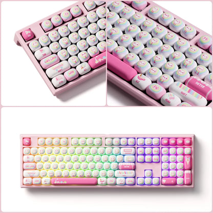 Akko MonsGeek MG108B Bun Wonderland kabellose mechanische Tastatur MOG-Profil RGB 108 Tasten Full Size Hot Swap USB / 2.4G / BT 5.0