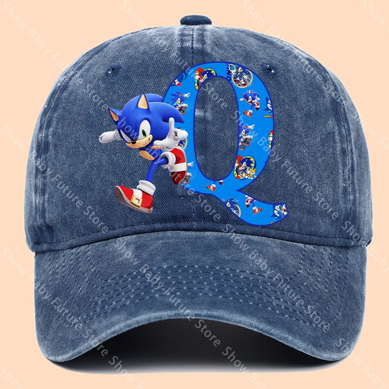 New Cartoon Cute Retro Baseball Caps Sonics Letter Man Boys Hat Hip Hop Breathable Mesh Hats Cute Anime Sunbonnet Birthday Gifts