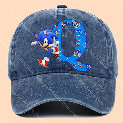 New Cartoon Cute Retro Baseball Caps Sonics Letter Man Boys Hat Hip Hop Breathable Mesh Hats Cute Anime Sunbonnet Birthday Gifts