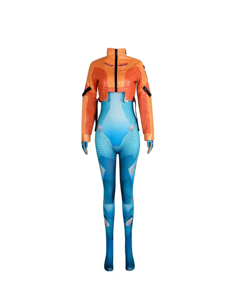 Costume cosplay Overwatch 2 Juno con parrucca, completo full set da eroina supporto, outfit per Halloween e Carnevale, Juno Teo Minh, donna e ragazza
