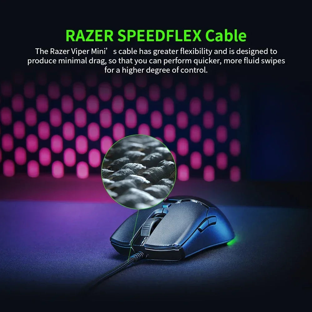 Razer NEW YEAR GIFT Presente Thunder Snake Viper Mini Rato Gaming com Cabo para Computador e Portátil Esports com Luz RGB, Rato para Mãos Pequenas
