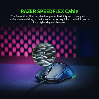 Razer NEW YEAR GIFT Presente Thunder Snake Viper Mini Rato Gaming com Cabo para Computador e Portátil Esports com Luz RGB, Rato para Mãos Pequenas