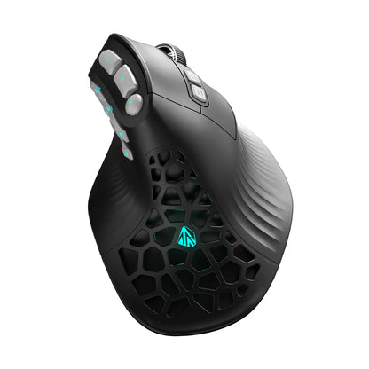 Rato Vertical SOLAKAKA E9 Pro MMO com Sensor PAW3395, Bateria de 1000mAh, Pega Vertical a 45° Ergonómica, Rato Gaming 8K