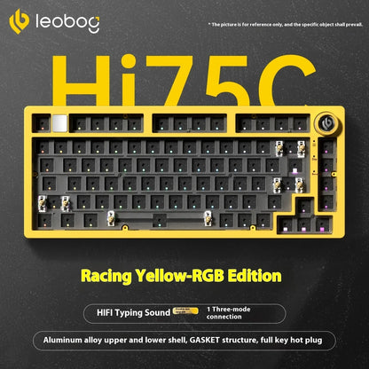LEOBOG Hi75C Mechanical Keyboard 3Mode/Wired kit Hot Swap With Knob RGB Aluminium Alloy Gasket Hi75C Keyboard Kit PC Custom Gift