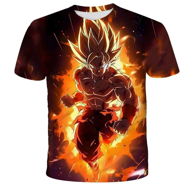 2026  Anime Dragon Ball Son Goku 3D Print Kids T Shirt Summer Fashion Casual T-shirt Boy Girl Unisex Children's Clothing Tshirt