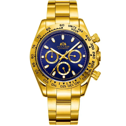 Automatic Watches for Men Mechanical Self Weind Gold Stainless Steel Glacier Ice Blue Chestnut Brown Bezel Reloj Hombre Baratos