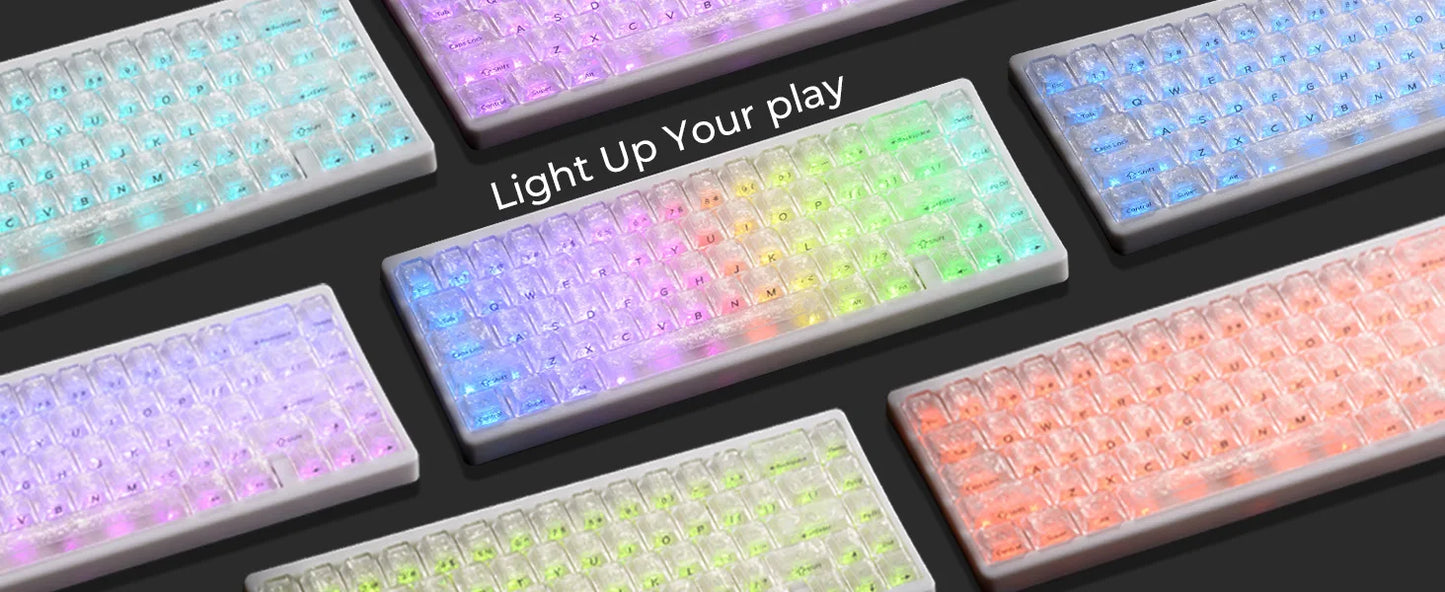 Teclado mecânico XVX M67 JadeStone com teclas IMD-Tech, hot-swappable, gasket, tri-mode, RGB personalizado, sem fios, 65%