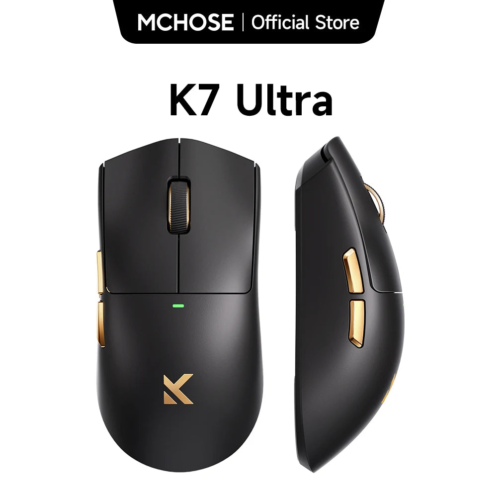 Mouse gaming wireless MCHOSE K7 Ultra PAW3950 con doppio polling rate 8K, leggero, dock di ricarica wireless magnetica, per esport e ufficio
