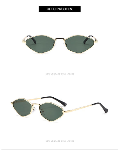 Fashion Female Small Frame Polygon Sunglasses Women Brand Designer Metal Frame Eyeglasses UV400 Protection Shades Oculos