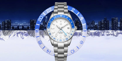 WISHDOIT 2025 New NH34 Men's Sports Automatic Mechanical GMT Sapphire Stainless Steel Waterproof 15 ATM With Rubber Strap