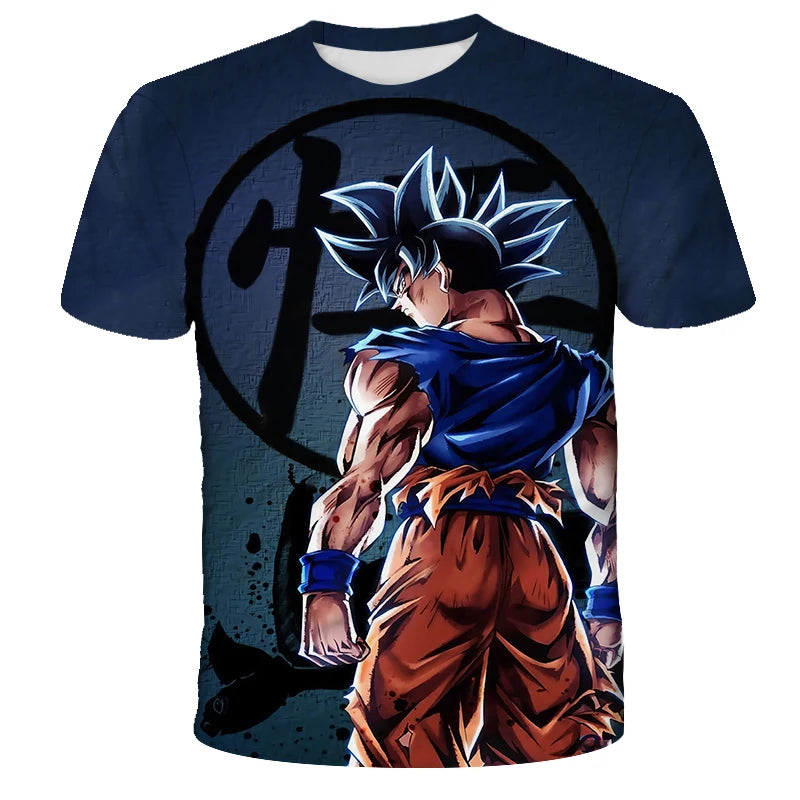 2026 Summer Anime Dragon Ball Z Super Saiyan Men's Clothing Kids CosPlay Goku T-shirt Japanese T-shirt Breathable Short Sleeves