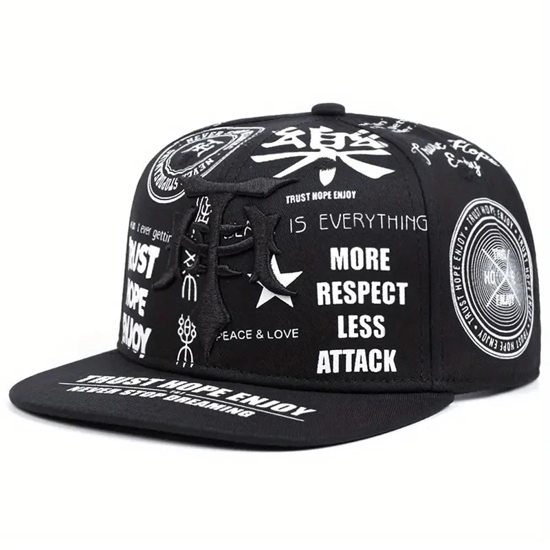 2026 New Fashionable Creative Baseball Hat T Graffiti Embroidery Street Hip Hop Hat Daily Casual Wear Sunshade Hat Flat Edge Hat
