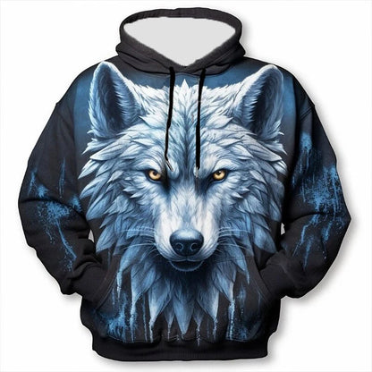 Felpe con cappuccio 3D Print Animal Wolf da uomo e donna, moda autunnale streetwear oversize, pullover Y2K unisex