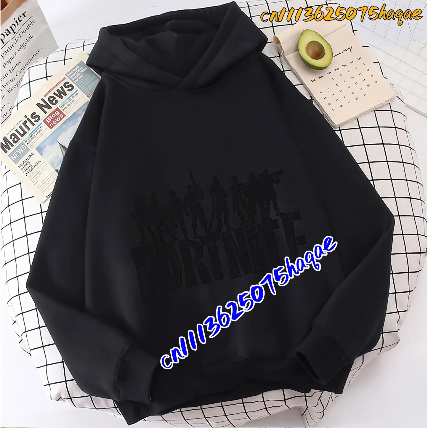 Hoodies infantis Fortnite com estampado do jogo, fato confortável de desenho animado, tops largos de manga comprida, roupa de outono/inverno