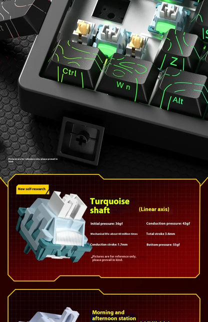 LEOBOG Hi75C Mechanical Keyboard 3Mode/Wired kit Hot Swap With Knob RGB Aluminium Alloy Gasket Hi75C Keyboard Kit PC Custom Gift