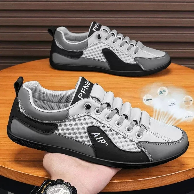 Slip-On-Sportschuhe für Herren mit Schnürung, atmungsaktivem Mesh, unisex, für Frühling und Herbst, niedrig geschnitten, flach, schnell und einfach anzuziehen
