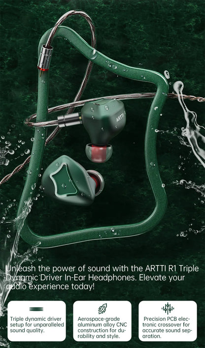 ARTTI T10&R1&R2 In-Ear HiFi Earphones Wired IEMs Monitors 14.2mm Planar Driver Textured Bass 0.78mm 2pin & 3.5MM/4.4MM Connector