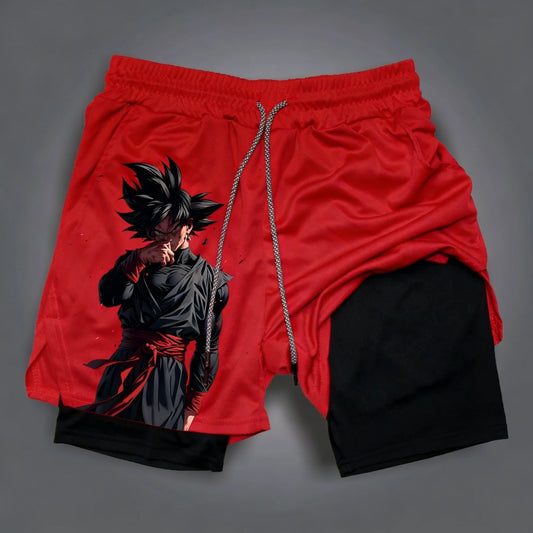 Dragon Ball Summer Son Goku Men's Bot Fitness 2026 Double-Layer Replica Two-Piece Loose-Fit Training Running Shorts Casual Pants